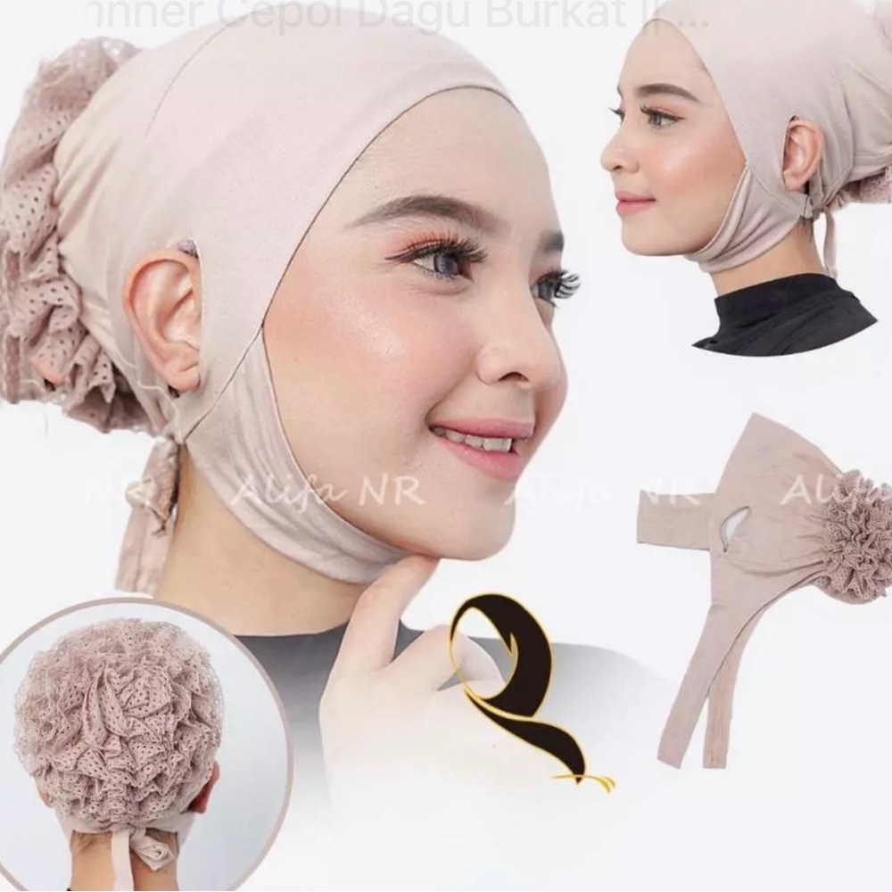 Inner hijab Beige with Lace Detailing